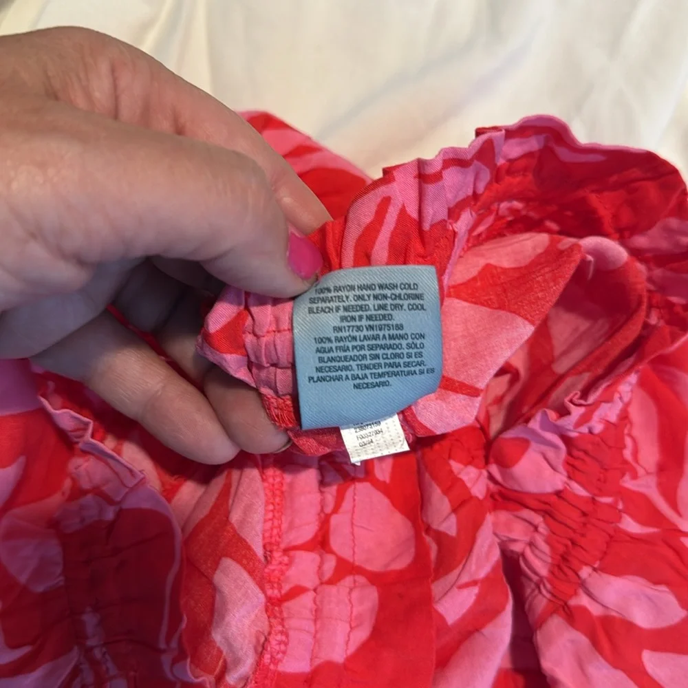Shade and Shore Tropical Print Ruffle Waist‎ Cover up Pants XL